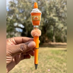 Custom Made Pumpkin Spice Pen with Pom Pom